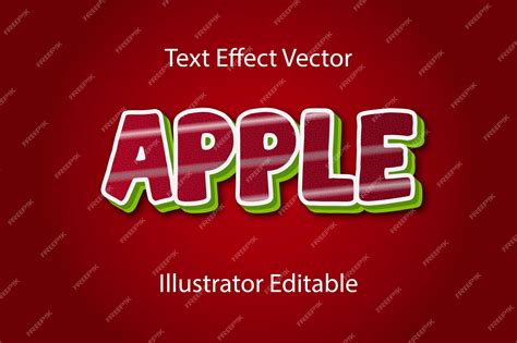 Premium Vector | Apple Text effect illustrator editable