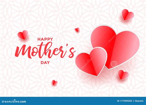 Lovely Happy Mothers Day Hearts Background Design Stock Vector ...