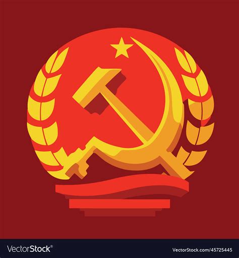 In communist style red and yellow colors Vector Image