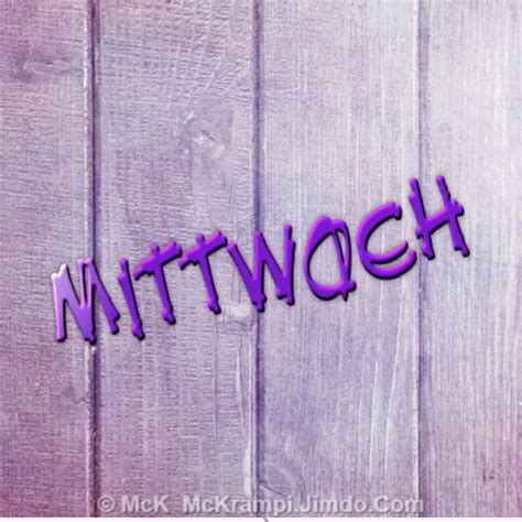 the word mittwach written in purple on a wooden background