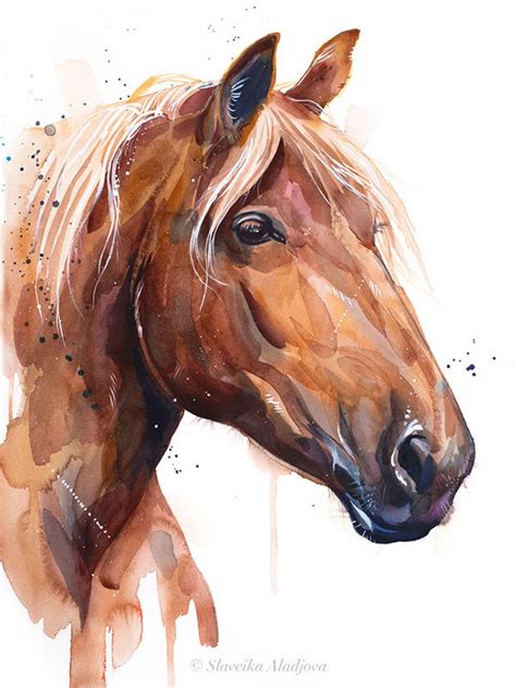 Suffolk Punch Horse aquarelle peinture d'aquarelle par | Etsy Watercolor Horse Painting ...