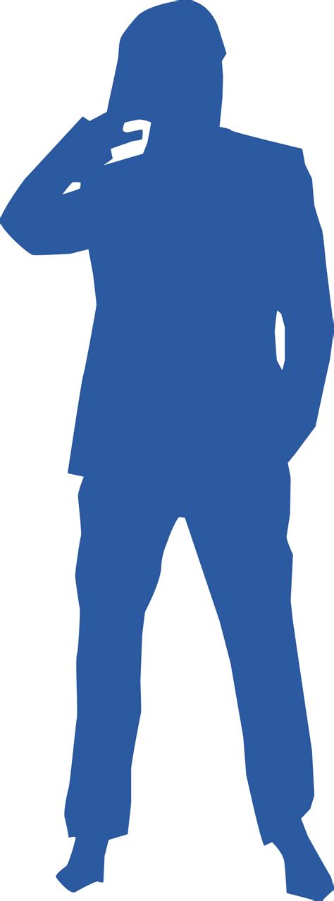 Thinking Man Silhouette Clip Arts - Man Silhouette Png Blue Transparent Png - Full Size Clipart ...