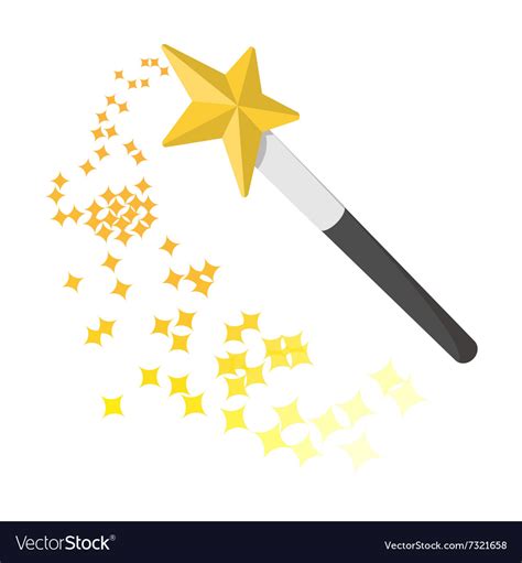 Magic wand cartoon icon Royalty Free Vector Image