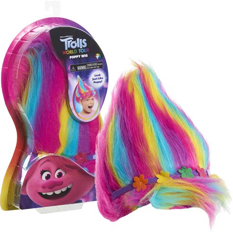 Trolls World Tour Troll-rific Poppy with Rainbow Hair Wig, Ages 3+ - Walmart.com - Walmart.com