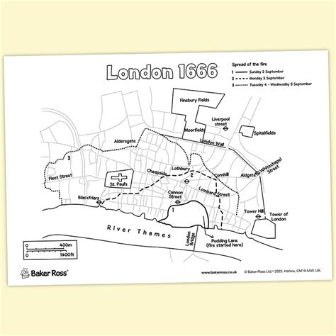 Map of the Great Fire of London craft activity guide | Baker Ross