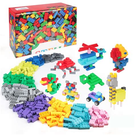 Buy GARUNK Building Bricks 1000 Pieces, Classic Building Blocks for Kids Educational Toys with ...