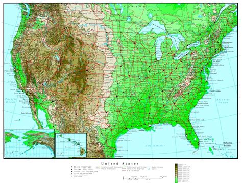 Topographic Map Of Usa - Printable Topographic Map Of The United States ...