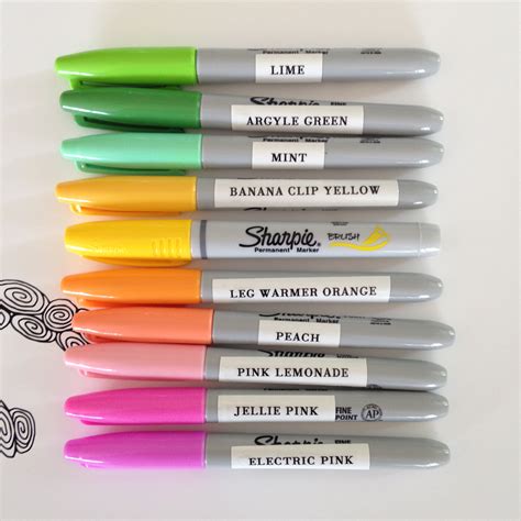 Printable Sharpie Color Chart