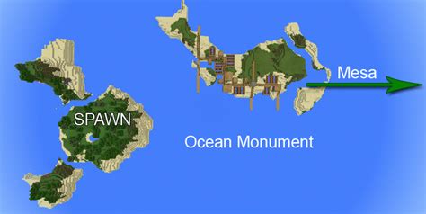 -1828973848: Island Village & Ocean Monument | Minecraft PE Seeds