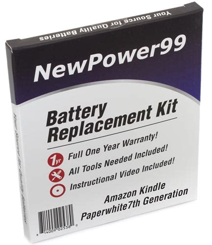 Amazon Kindle Paperwhite 7th Generation Battery Replacement Kit with ...