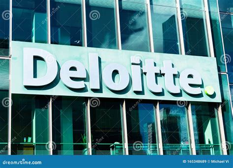 Deloitte Logo is Seen on Company Headquarters Editorial Stock Image - Image of silicon, sign ...