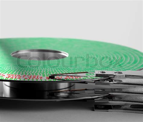 Detail shot of a hard disk platter with ... | Stock image | Colourbox