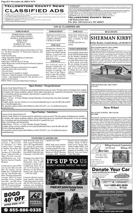 Classifieds – Lockwood Montana- News, Sports, Weather, Local ...