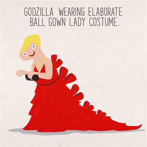 Godzilla wearing elaborate ball gown lady costume | Ladies gown, Costumes for women, Bones funny