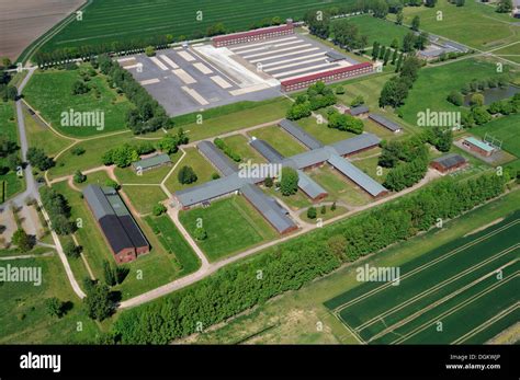 Aerial view, Neuengamme Concentration Camp Memorial, Neuengamme ...