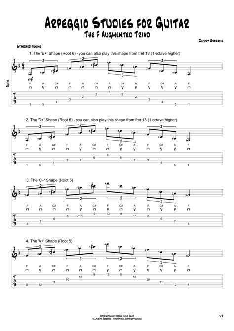 Arpeggio Studies for Guitar - The F Augmented Triad Sheet Music ...