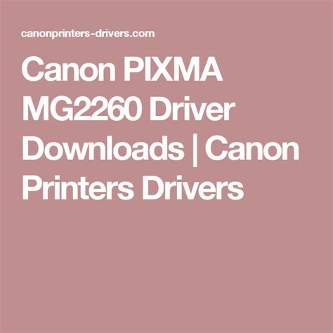 Canon Pixma Mg2260 Manual