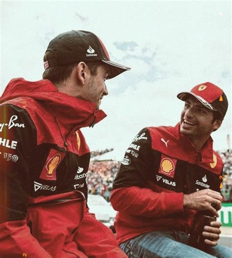 Charles Leclerc and Carlos Sainz at Ferrari F1 Race