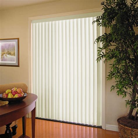 Alabaster White 3.5 in. PVC Vertical Blind Window 78 in. W x 84 in. L ...