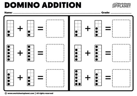 Domino Addition Worksheets | Printable Math Worksheets