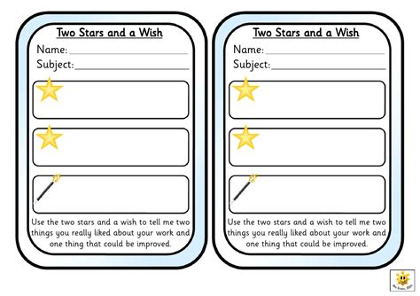 Two Stars and a Wish Sheet Template Download Printable PDF | Templateroller