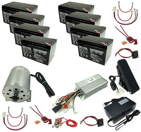 48 Volt 1800 Watt Electric Go Kart Power Kit with Two Battery Packs # ...