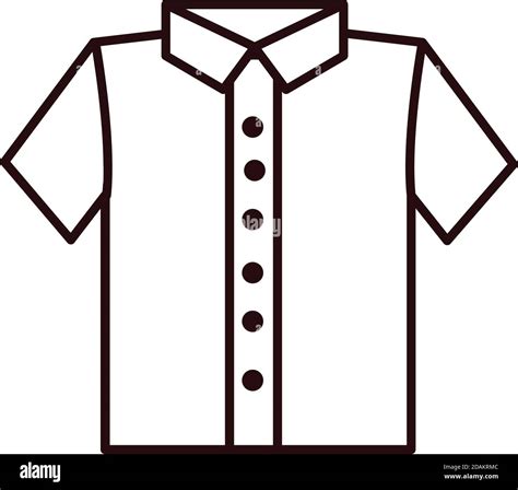 camisa casual moda hombres ropa vector ilustración línea icono Imagen Vector de stock - Alamy