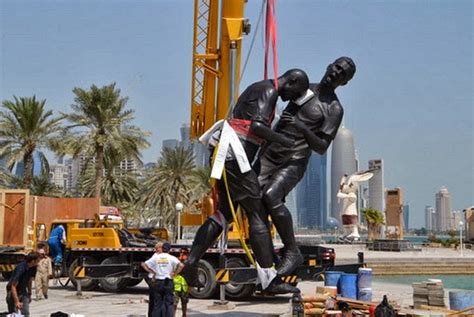 Zinedine Zidane headbutt statue being erected in Doha Corniche | inside World Soccer