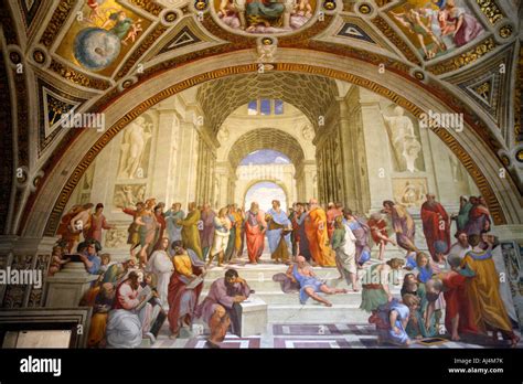 The School Of Athens, Famous Painting By Raphael In The Vatican, Rome Stock Photo, Royalty Free ...