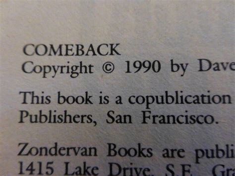 Dave Dravecky Signed Book Titled "Comeback" with COA | eBay