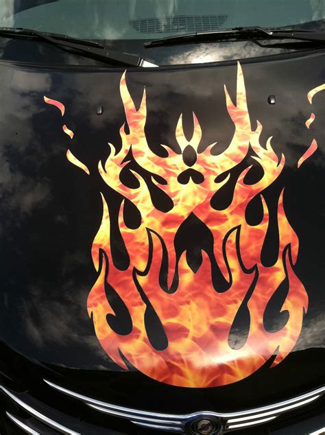 Flame Flames #2 FULL COLOR HOOD Graphics Fit P/T Cruiser Chevy HHR SSR Decals | eBay