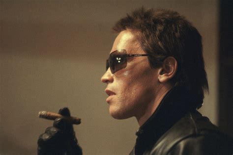 The Terminator Behind The Scenes Arnold Schwarzenegger Smoking Cigar | TheTerminatorFans.com