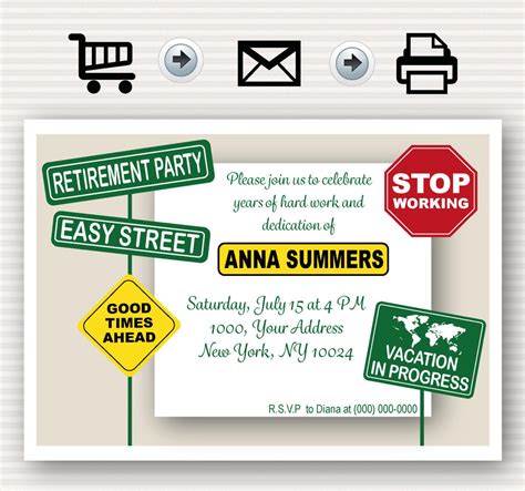 Retirement Party Invitation Road Signs Theme by SurpriseINC