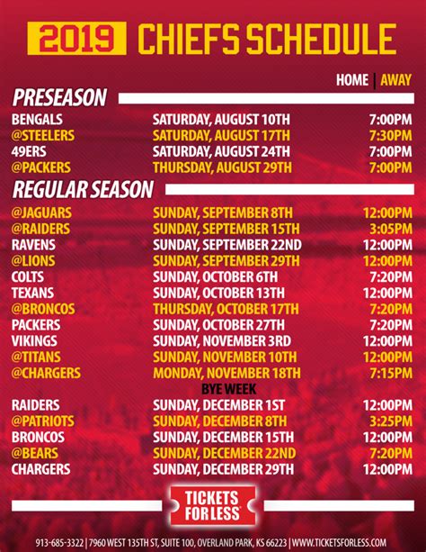 Chiefs-Printable-Schedule-2019 (1) - Kansas City Chiefs Schedule