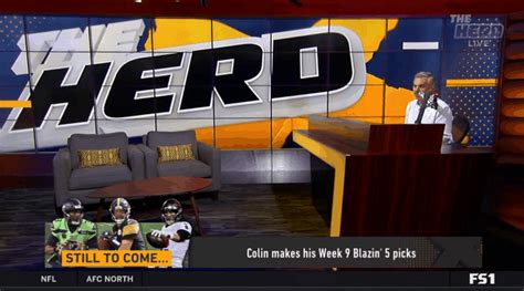 Blazing 5: Colin Cowherd Week 9 NFL Picks 2020 On Fox Sports