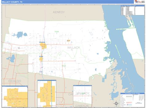 Willacy County, Texas Zip Code Wall Map | Maps.com.com