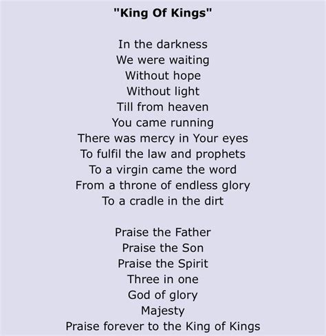 Hillsong Worship - King Of Kings Lyrics | AZLyrics.com | Hillsong ...