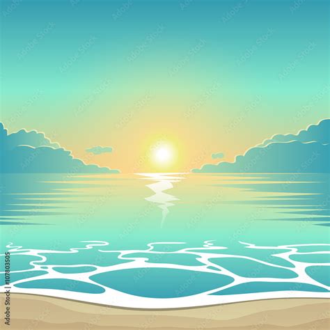 Vector Illustration Summer Beach Background Stock Vector Image By | My XXX Hot Girl