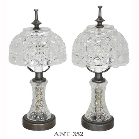 Pair of Small Petite Vintage Glass Table Lamps Bedroom Nightlights (ANT-352) For Sale | Antiques ...