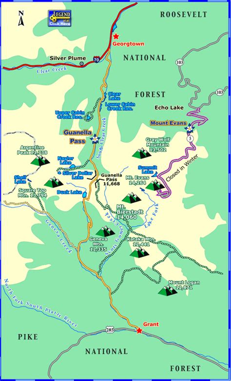 Guanella Pass Scenic Byway Map | Colorado Vacation Directory | Utah ...