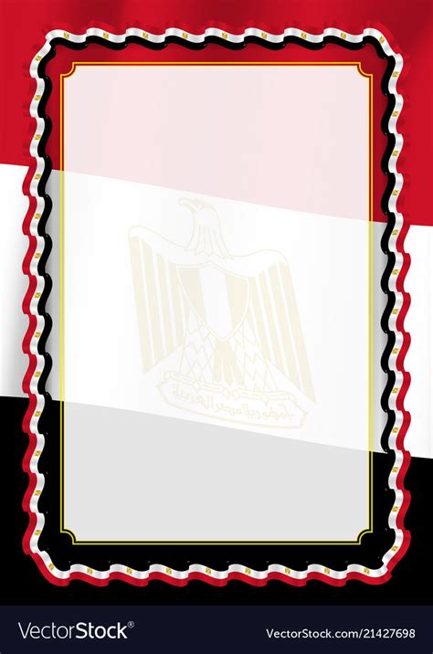 Frame and border ribbon with egypt flag Royalty Free Vector