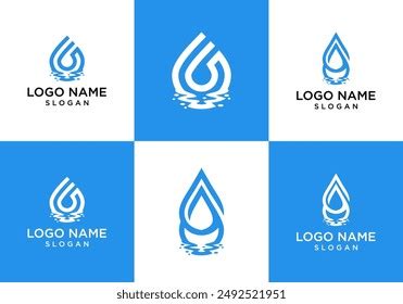 Water Drop Ripple Logo Vector Splash Stock Vector (Royalty Free ...