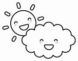 Rainbow Cloud Coloring Page & coloring Book sketch template