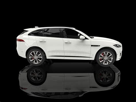 Stunning White Modern SUV - Side View Stock Illustration - Illustration ...