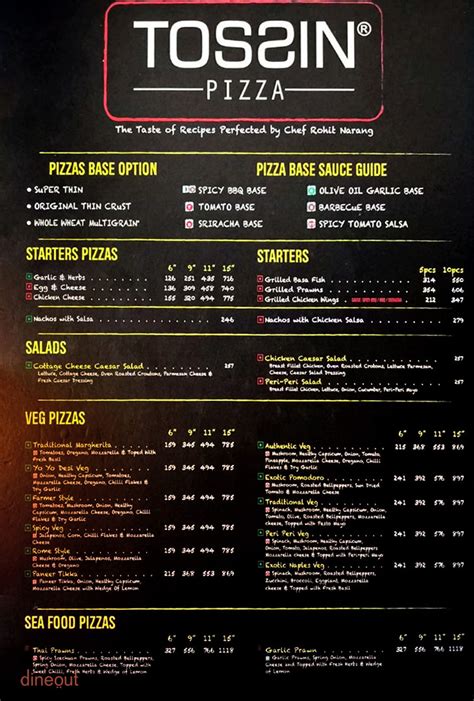 Menu of Tossin Pizza, DLF Phase - 4, Gurgaon | Dineout