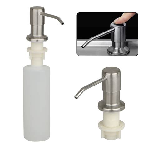 300ML Sink Soap Dispenser Stainless Steel Kitchen Soap Hand Soap Dispenser Pump - Walmart.com ...