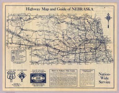 Nebraska highway map.