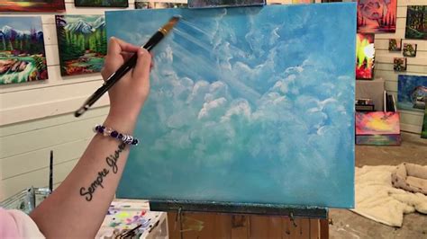 HOW TO PAINT CLOUDS & SUN RAYS!!🎨 TIPS & TRICKS FOR PAINTING SKIES IN ...