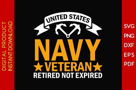 United States Navy Veteran Retired SVG Graphic by Creative Design ...