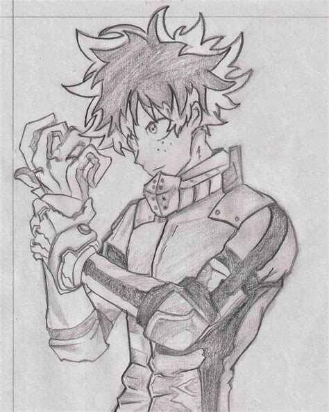 Izuku Midoriya pencil sketch by me. : r/BokuNoHeroAcademia